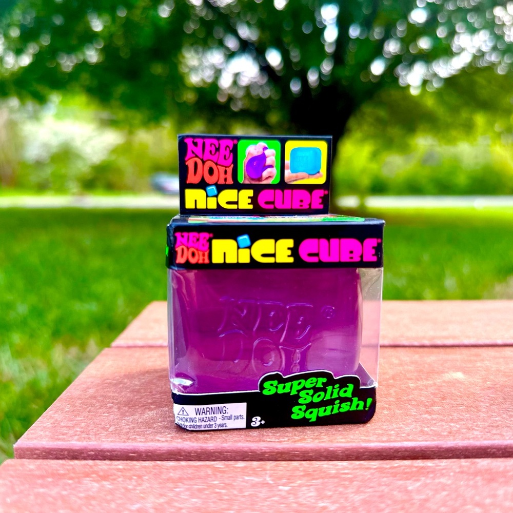 NEW NeeDoh Nice Cube PURPLE Super Solid Squish Nee Doh Fidget Toy Viral Tiktok